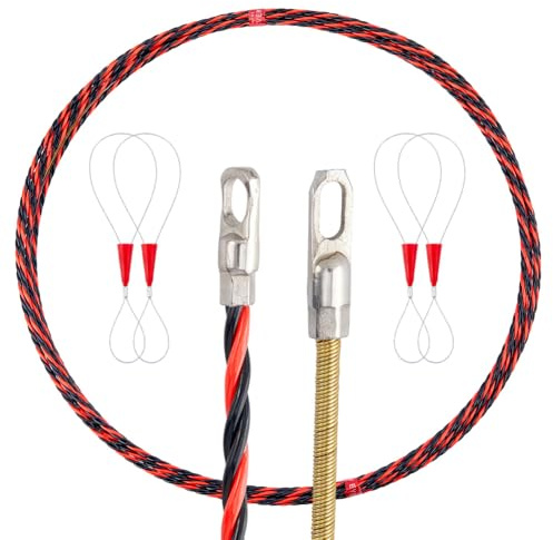DICOSMETIC 10M/Bundle Fish Tape Cable Puller Electrical Wire Snake Tool Steel Through Wall Wire Guide Device Retractable Cable Pulling Tools for Women Men