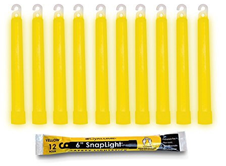 Cyalume SnapLight Gelb Knicklichter - 15,2 cm Industriequalität, Ultra helle Leuchtstäbe mit 12 Stunden Dauer (10 Stück) (9-08004)