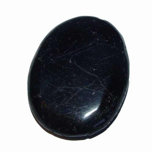 Turmalin schwarz Schörl ca. 50 - 60 Gramm flacher Handschmeichler Gute Qualität gute Steinqualität und Polierung.(3326)