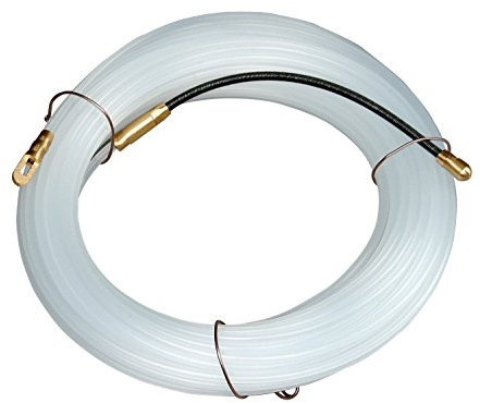 Electraline 61051 Guía pasahílos Nailon, 15 M, Diámetro 3 mm, Color Blanco