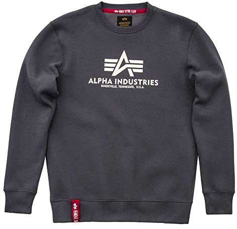 ALPHA INDUSTRIES Herren Basic Sweater Für Sweatshirt, Greyblack, S EU