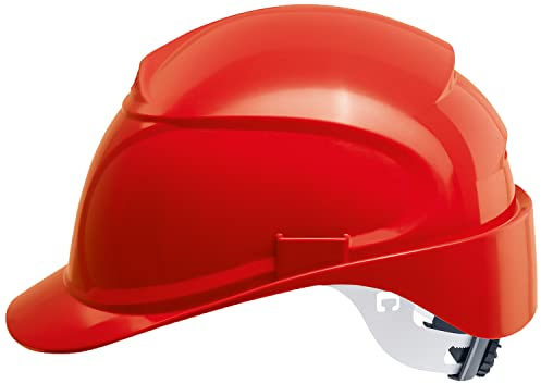 Uvex Airwing B-WR Baustellenhelm mit Weitenregulierung - Langer Schirm - Rot