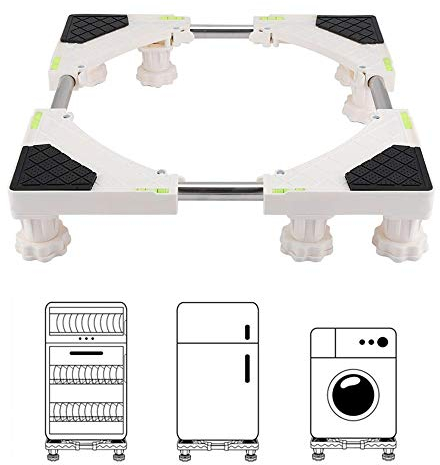 LINGKY Waschmaschinen Sockel, Edelstahl Waschmaschinen Untergestell, Verstellbare Waschmaschinen Sockel Untergestell Für Trockner, Waschmaschine und Kühlschrank (8 Fuß)