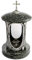Stilvolle Grablaterne Anthrazit mit Kreuz Granit Impala dunkel Höhe 27 cm/Ø 15 cm Grableuchte Grablicht Grablampe Granitlampe Granitlaterne Bronze mit Sockel Grabschmuck