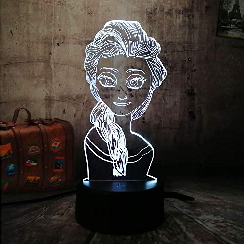 3D LED Veilleuse Mignon Fille Cadeau Elsa Veilleuse Neige Reine Lampe De Chevet Table Lampara Tactile Changer Chambre Nouvel An Cadeau
