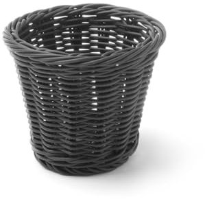 HENDI Snack-Korb, Snack halter, Mini Frittierkorb, Chip korb, Obstkorb, zum Servieren für Pommes Frites, Garnelen, Zwiebelringen, ø130x(H)110mm, Schwarz