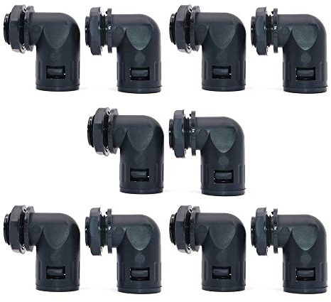 Namvo10Pcs Corrugated Tube Connector 90 Degree AD15.8 PG11 Conduit Hose Joint Clamps