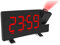 DollaTek Projektionswecker für Schlafzimmer Digitale Decke Radio Wecker mit Doppelwecker 4 Dimmer 180 ° drehbarer großer LED-Bildschirm - Schwarze Schale Rotes Wort