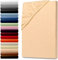 Julido Spannbettlaken 180x200, Jersey Baumwolle, Apricot, Oeko-Tex Standard 100, Hautfreundlich, Atmungsaktiv, Betttuch mit Gummizug, Pflegeleicht, Allergikerfreundlich