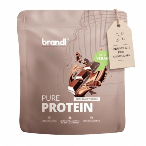 Veganes Proteinpulver - Protein vegan, Pure Protein 1kg - Protein Pulver Schoko - hoher Proteingehalt mit über 70% Eiweißpulver - gut verträglich & abgefüllt in Deutschland - hochwertige Proteinquelle