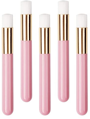 IRYNA 5 Pieces Lash Shampoo Brush Soft Eyelash Cleansing Brush Pink Makeup Brushes Eyelash Cleanser for Eyelash Extensions Nose Pore Deep Facial Cleansing Brush for Women Girl