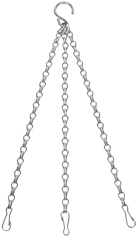 D.A.Y. Republic 14 Three Point Heavy Duty Metal Hanging Basket Chain - Heavy Duty Weatherproof Chain for Garden Hanging Flower Baskets (One Metal Chain)