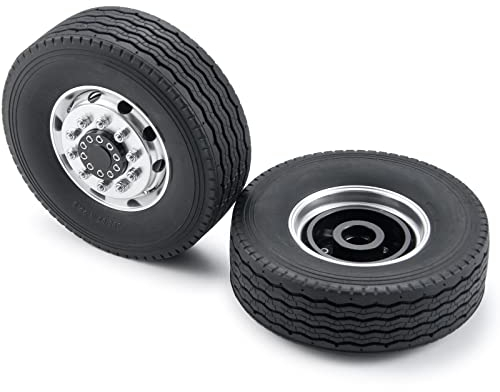 AXspeed 2 Stück Vorderrad Felgen & Reifen Set RC Räder für 1:14 Tamiya Traktor Truck Climbing Trailer Cargo Car