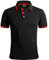 geeksport Poloshirts Herren Kurzarm Tennis Slim Fit Golf Polo Shirt Männer Sport Schnelltrocknend Atmungsaktiv Polohemd Sommer Outdoor Golf T-Shirt(Schwarz-M)