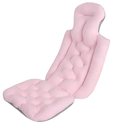 Fenteer Ganzkörper-Badewannenkissen, Rückenstütze, atmungsaktives Badewannenzubehör, Badekissen für Erwachsene, rutschfeste Badekissenmatte, Kopfstütze für, ROSA