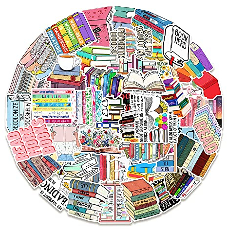 LYunMu Buchen Aufkleber lesen Sticker Set 50 Stücke Book Deko für Auto Laptop Skateboard Fahrrad Moped Motorrad Fahrrad Computer,Geeignet für Erwachsene Kinder
