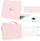 MOSISO Compatible with MacBook Air 13 inch Case M4 M3 M2 2025 2024 2023 2022 A3240 A3113 A2681, Hard Shell&Sleeve Bag&Keyboard Skin&Webcam Cover&ScreenFilm for MacBook Air 13.6 Case, Chalk Pink