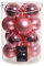 Kaemingk Weihnachtskugeln Glas 8cm x 16 Stück Christbaumkugeln Set Mix pink rosa Lippenstiftrosa
