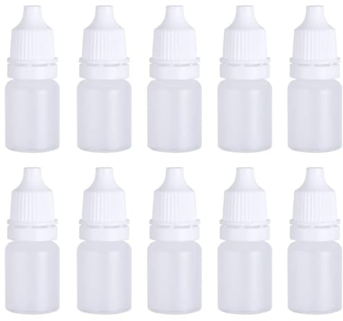 KOMUNJ Lot de 10 flacons compte-gouttes flexibles de 5 ml avec bouchon - Bouteilles vides - Bouteilles à presser