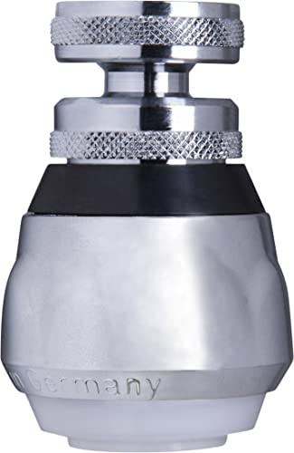 Cornat Küchenbrause M22 x 1 IG - Mit Kugelgelenk - Wasserersparnis von bis zu 50 % - Mit Dichtung - Passend für handelsübliche Armaturen - silber - Aus Messing / Luftsprudler / Mischdüse/ TECWS611