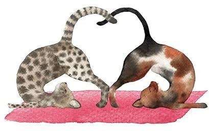 Postkarte Yoga-Katzen: VE 10