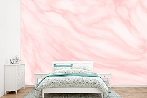 MuchoWow Papier peint Marbre - rose - blanc - luxe - aspect marbre Papier peint photo 390x260 cm Papier peint imprimé