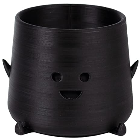 PlantMe Maceta Smira Smiles (6 cm), color negro