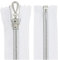 Aerzetix - C64075 - Set di 2 Cerniere Lampo a Spirale N°5 50cm separabile autobloccante - Rete in Nylon Argento - tiretto cursore in Metallo - Colore Bianco - merceria