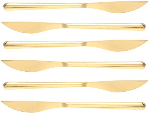 Luxshiny 6St Edelstahlmesser Steakmesser family sup Butter goldene Messer Marmelade Besteck Multifunktions-Steakschneider Steakschneider für den Haushalt Japanischer Stil