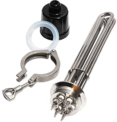 DHVIJA 2inch Tri-clamp(OD64) Immersion Water Heater With Accessories 220V/380V 3KW/4.5KW/6KW/9KW/12KW 304 SUS Brewing Heating Element joyous (Size : A-380V, Color : 6KW 250mm)