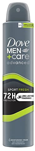 Dove Men+Care Advanced Sport Fresh Anti-Perspirant Aerosol Deodorant Spray with Triple Action technology & ¼ moisturising cream for 72 hour sweat and odour protection 200 ml