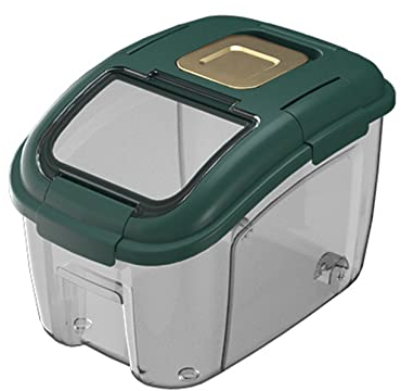 cibo secco 5 kg contenitore ermetico for alimenti, contenitore for riso for alimenti secchi con manico con coperchio e misurino.Cereali, Farina Cani Gatti Pet Food Contenitori Dispenser bianco