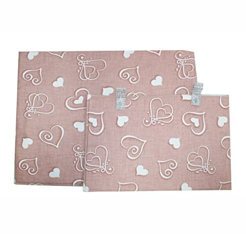 Copriforno + Coprifornello Piano Cottura Cucina PARIGI Love Shabby Cuori STRASS-Rosa