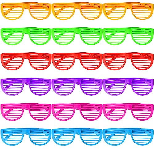 TAFACE 18 Stück Ausgeschnittene Shutter-Sonnenbrillen, Neonbrillen, Disco-Stil, Fotozubehör, Partygeschenke, Robust Und Langlebig, Geeignet Für Bälle, Fotoshootings Und Verschiedene Partys.