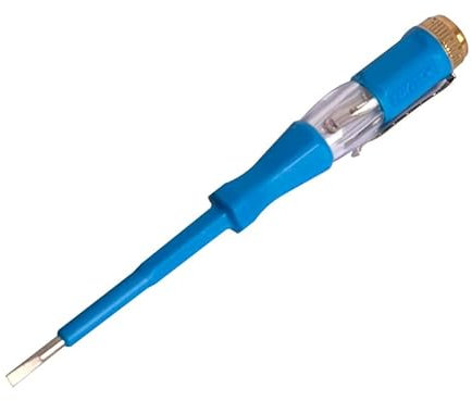 FIXTEK Tester Plain Slot Blade Neon 110-500Volts Circuit electricians Electrical Voltage Pen Flat Screwdriver Transparent Safety Insulated Handle Pocket Clip