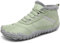 SAGUARO Botas de Invierno Mujer Forrados Barefoot Shoes Caliente Botines con Cordones Nieve Antideslizante, Verde Claro 36
