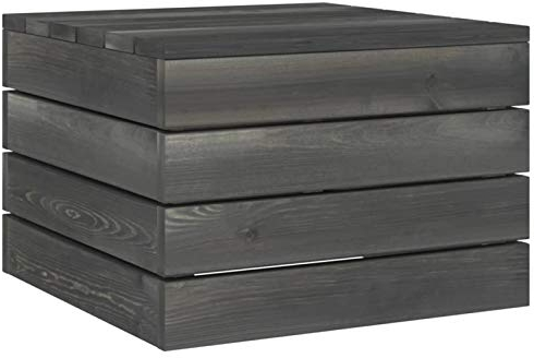 Camerina Garten-Palettentisch Massivholz Kiefer Dunkelgrau Europalette Lounge Tisch Outdoor Palettentisch Garten Tisch