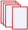 PATIKIL 4 Piezas A3 Marcos Magnéticos Autoadhesivos, Portafotos Información Marco Foto Marco Cierre Magnético para Postales, Notas, Dibujos, Transparente, Rojo