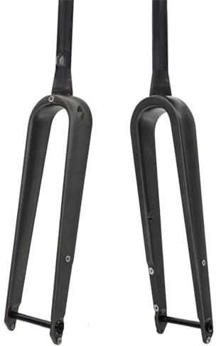 HIMALO 700C Carbon Starre Gabel Schotter Rennrad-Gabel Scheibenbremse 12 * 100mm Steckachse Vorderradgabel 1-1/2 Konisch , Mit Regalbohrung
