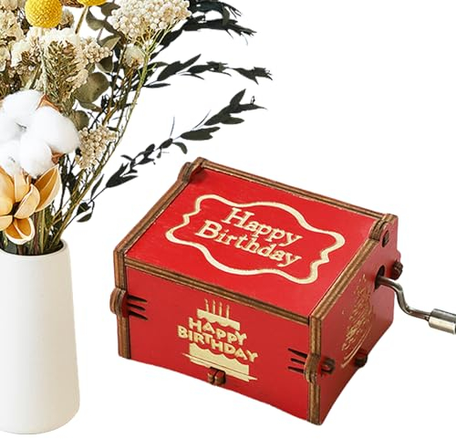 Aznever Gravierte Spieluhr,Vintage Spieluhr,Rote antike gravierte Spieldosen | Einzigartiges Geschenk für Liebhaber, Freund, Freundin, Ehemann, Ehefrau, romantische Geschenke zum Geburtstag