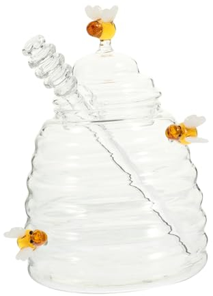 Milisten 1 Satz Honigglas aus Glas Lebensmittelspender Marmeladenglas aus Glas glass food container glasbehälter für lebensmittel Sirup Honigtopf Honigbehälter aus Glas