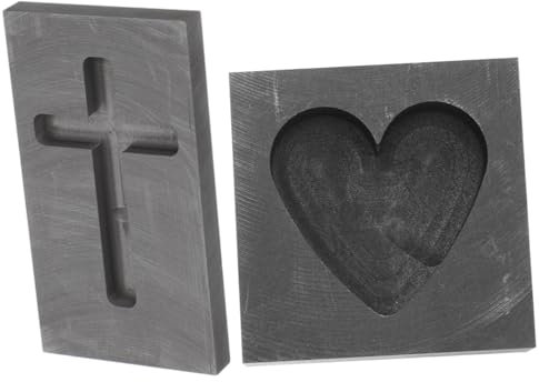 Lurrose 2 Stk Graphittiegelform Silberbarrenform Kreuzgussformen Tiegelschale Aus Graphit -silber-kreuzform Silberbarren-graphitform Hase Tortenständer Kreuzgraphitform Schmuck 3d Öltank
