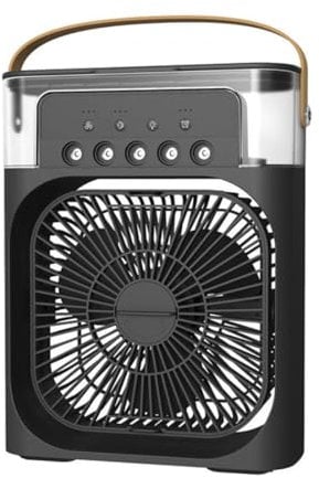 3 in 1 Air Cooler, Climatisation Mobile Ventilateur Portable, Climatiseur Portable, Climatiseur mobile silencieux, Mini ventilateur humidificateur, Mini Rafraîchisseurs d'air par évaporation (Noir)