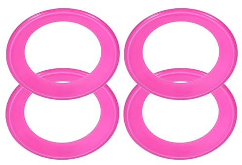 PATIKIL Fliegende Ringe 4Stk PP Plastik Fliegende Scheiben für Sport Draußen Spielen Spiel Strand Schwimmbad Camping Aktivitäten Rosa