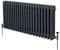 Radiatore Termosifone a 3 Colonne 600mm x 1012mm Moderno Centralizzato Grigio Antracite in Acciaio Inox Orizzontale a Parete Cucina Soggiorno Bagno Kit di Fissaggio e Spazzola Inclusi
