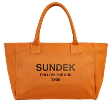 Sundek STONE WASHED REGULAR TOTE BAG WITH LOGO AND SLOGAN