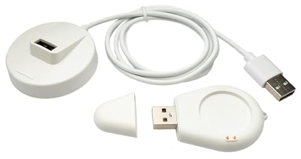 System-S USB 2.0 Kabel 100 cm Ladestation für Xiaomi Watch S3 2 Pro 2 H1 abnehmbar Adapter in Weiß