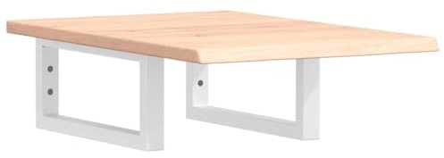 vidaXL Waschtischplatte mit Halterung, Holzplatte Waschtischkonsole Wandmontage, Waschbeckenplatte Wandkonsole Wandregal, Stahl Massivholz Eiche