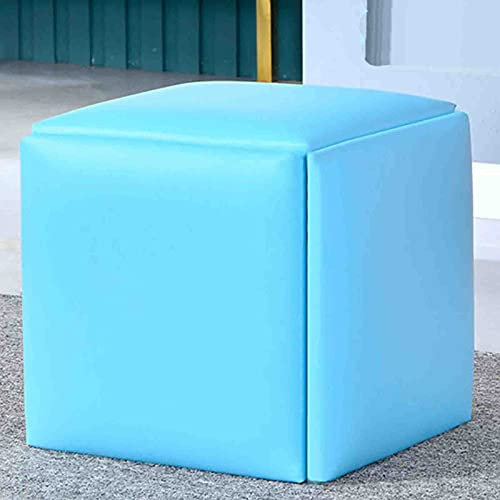 BOSHYUM Ottomane Hocker, quadratische Lederbank, 5-in-1-Nesthocker, stapelbarer Barhocker, Fußhocker mit Rollen für Wohnzimmer, Esszimmer, Barhocker für Wohnzimmer und Schlafzimmer