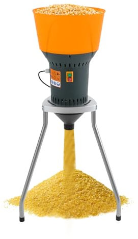 Molinillo de cereales, molinillo eléctrico con soporte, molinillo de maíz de 50 l, embudo de 3,62 galones, diseño de trípode estructura estable, disipación rápida del calor